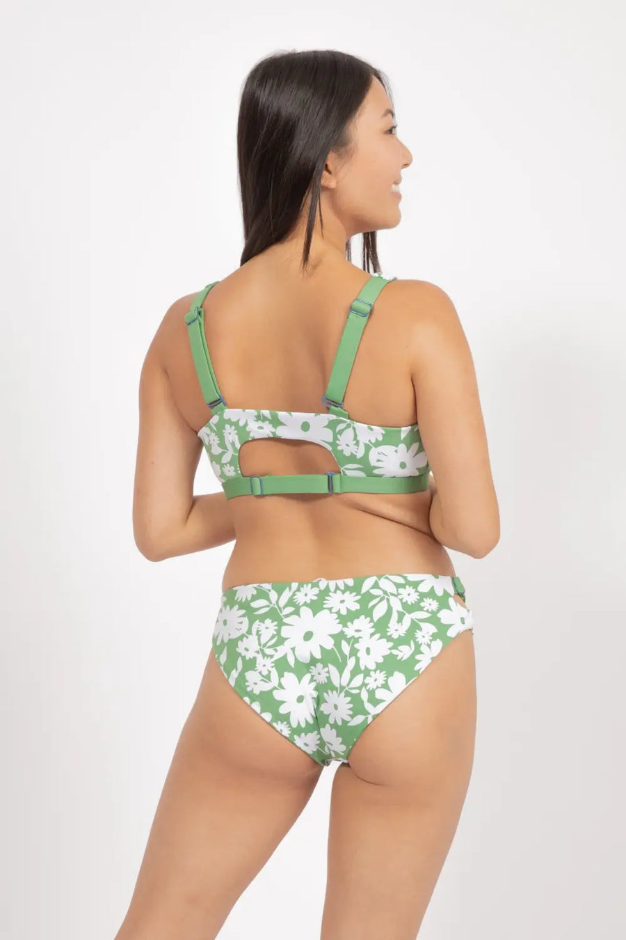 Caparica Top in Green Moonflower / Mint - bikini top