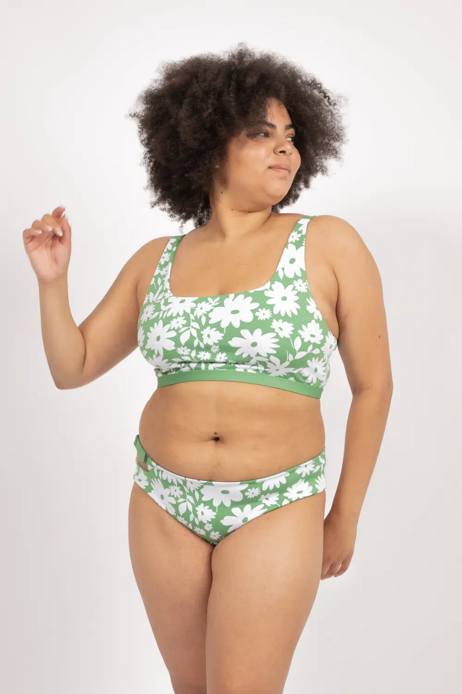 Caparica Top in Green Moonflower / Mint - bikini top