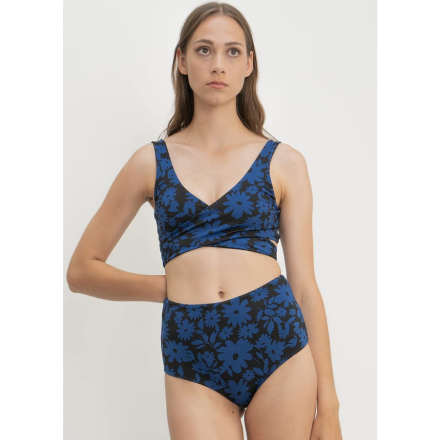 Noja Bottom in Dark Moonflower / Noir - bikini bottom