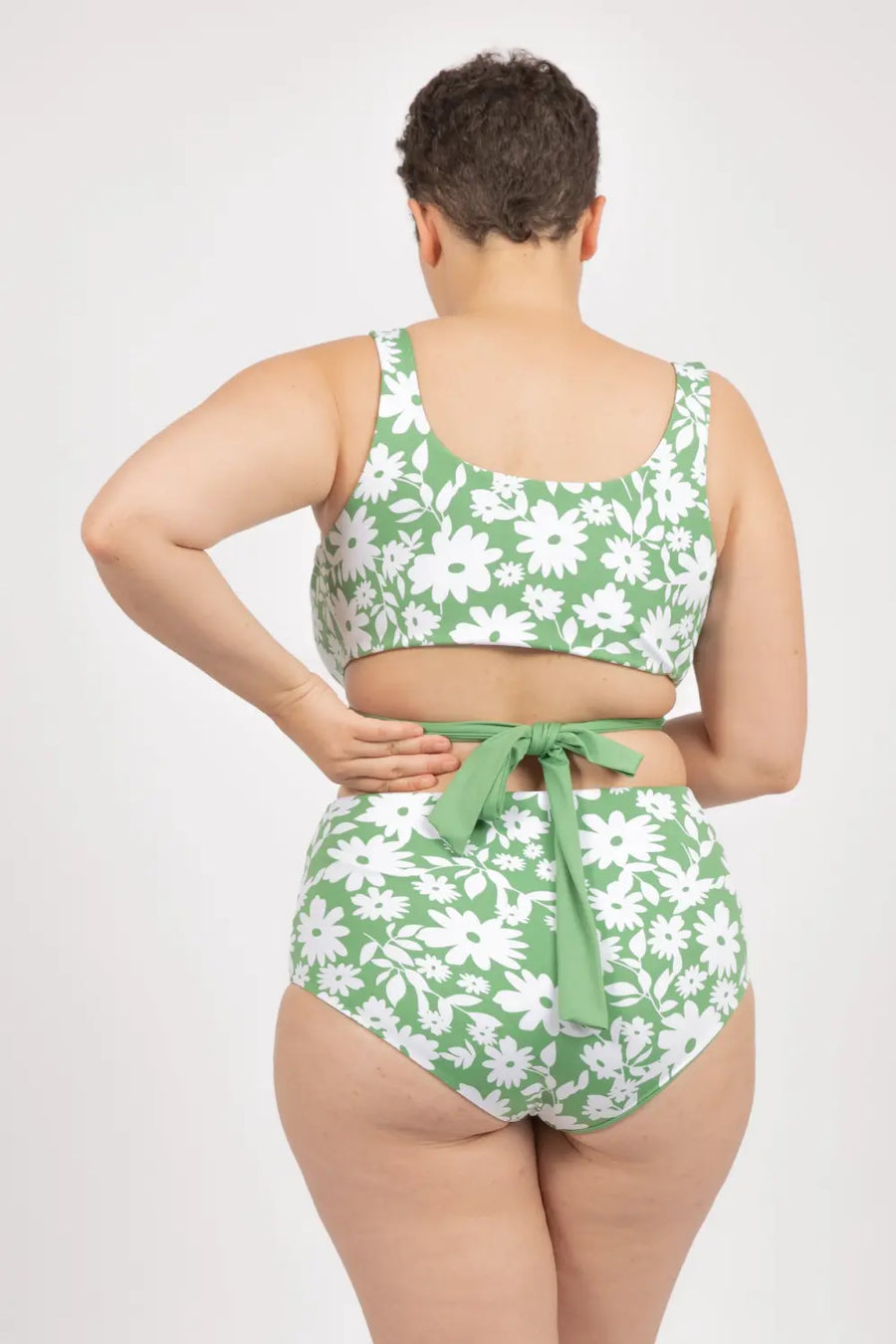 Noja Top in Green Moonflower / Mint - Bikini top