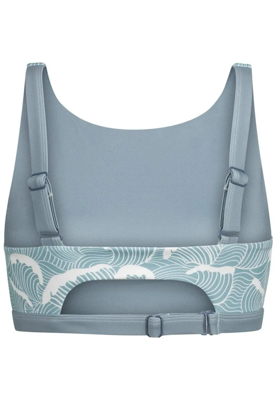 Sports bra Meco in Ocean Waves Print - boochen eco-conscious surfwear