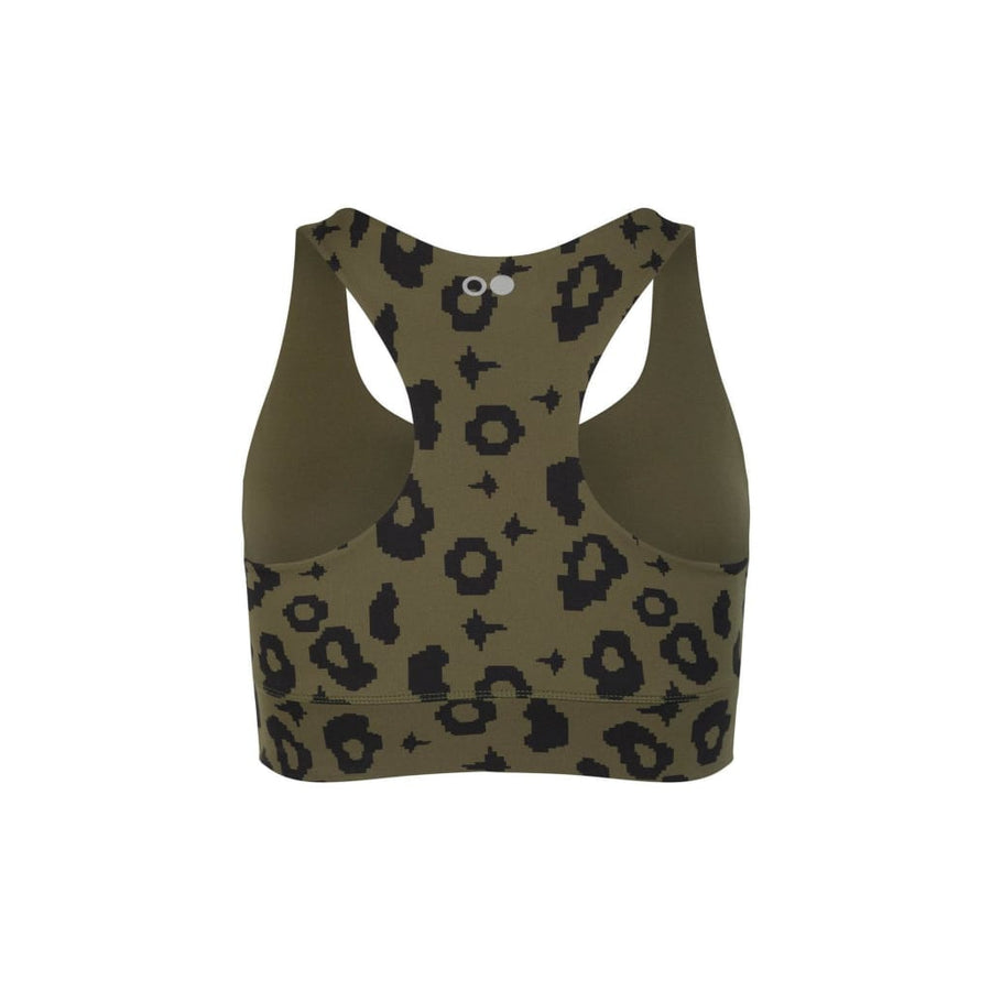 boochen eco-friendly sportsbra, yoga top, sportsbh, sustainable activewear, sustainable sportstop, nachhaltige sportsbh in Green leopard print