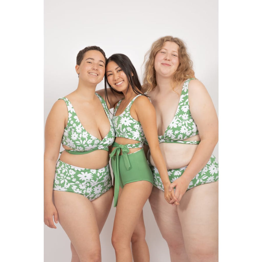 Noja Bottom in Green Moonflower / Mint - bikini bottom